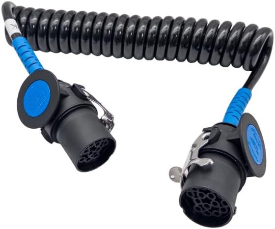 15-poliges TPE Wendelflexkabel 24V 4m | ISO 12098 | Euro 6 | ADR & IP69K | 3x2,5 mm² + 12x1,5 mm² | LKW Anhänger Trailer