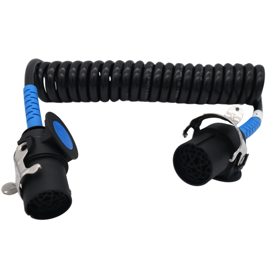 15 Polig / 24 V ADR Spiralkabel -Elektrowendel mit Stecker 4m