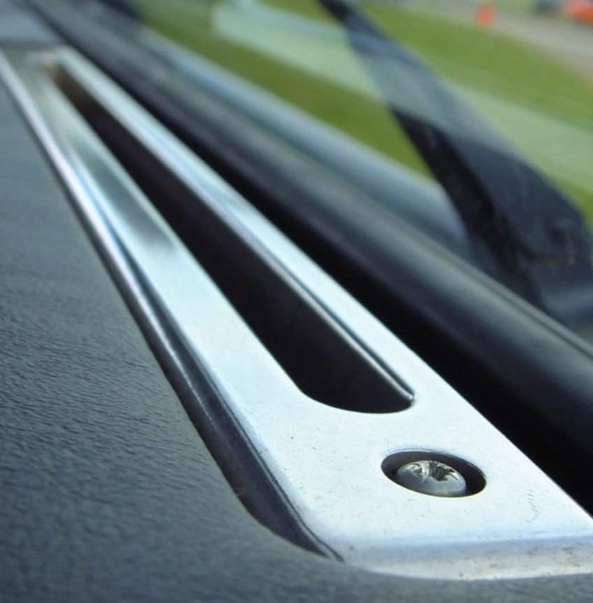 Land Rover Defender Armaturenbrett Belüftung Aluminium Silber eloxiert