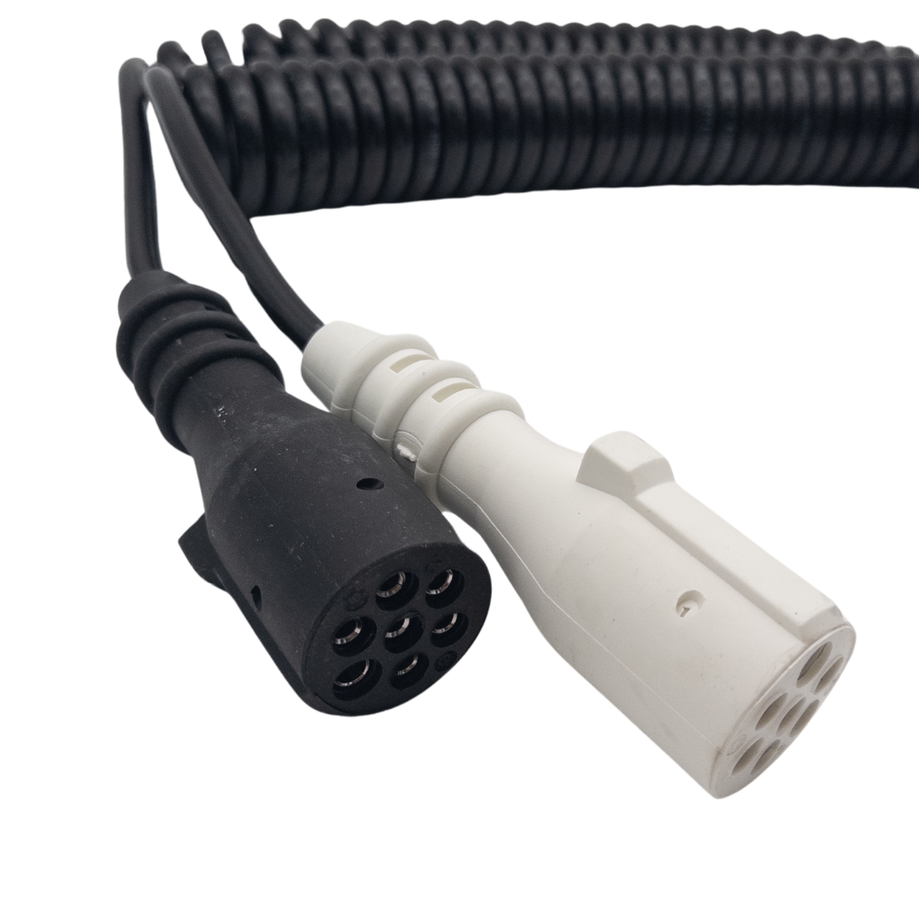 15 poliger auf 2 x 7 polig Adapterkabel-Elektrowendel-Spiralkabel Typ S Typ N 24 Volt - passend für LKW