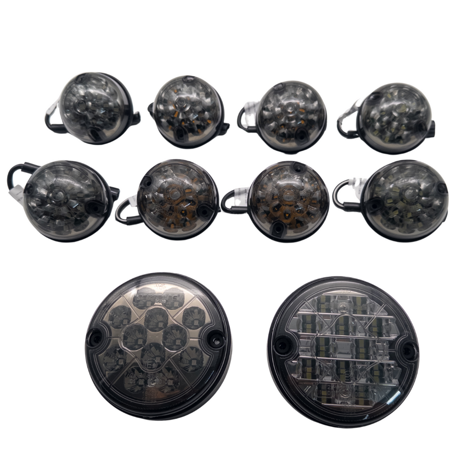 Defender LED Scheinwerfer 12 Teilig Smoked Deluxe Upgrade SET TD4 - TD5