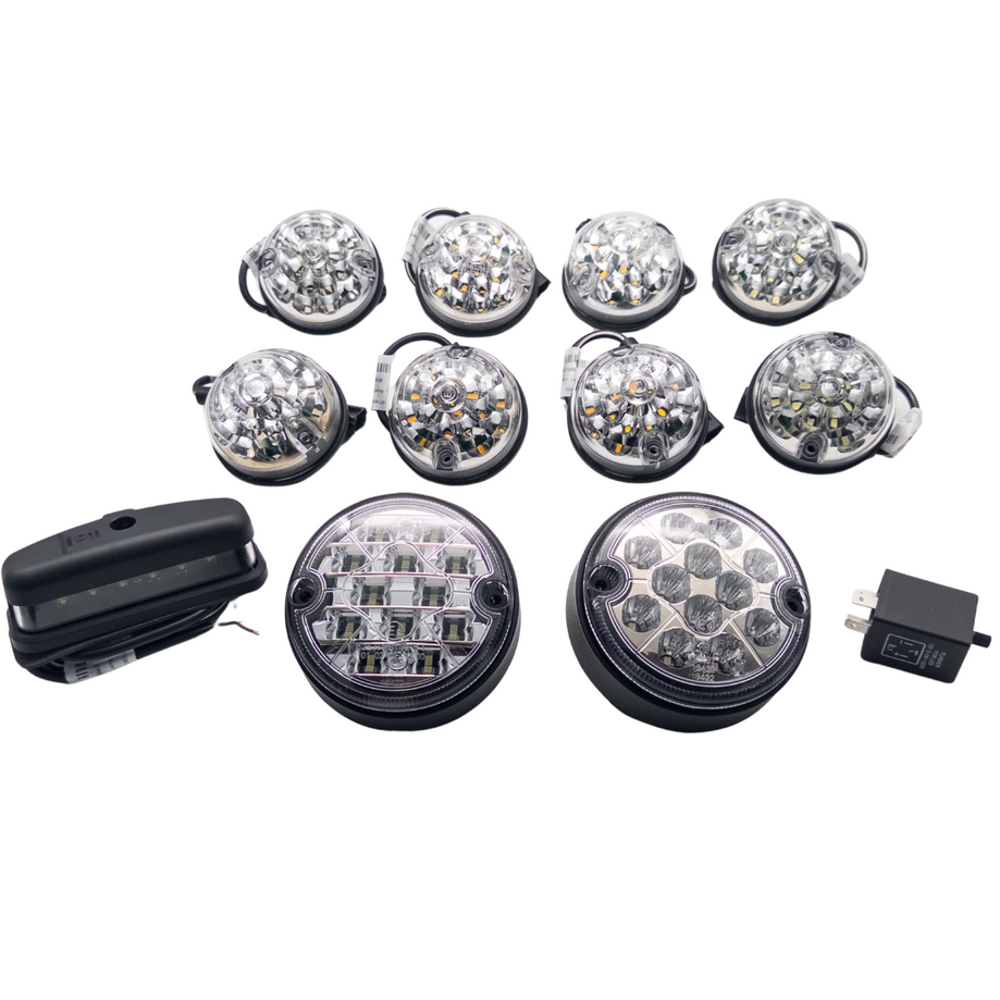 Defender LED Scheinwerfer 12 Teilig KLAR Deluxe Upgrade SET TD4 - TD5
