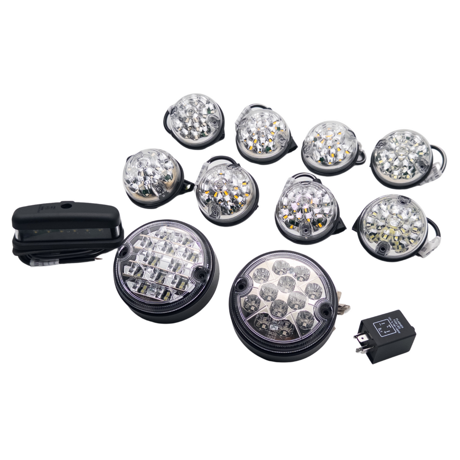 Defender LED Scheinwerfer 12 Teilig KLAR Deluxe Upgrade SET TD4 - TD5