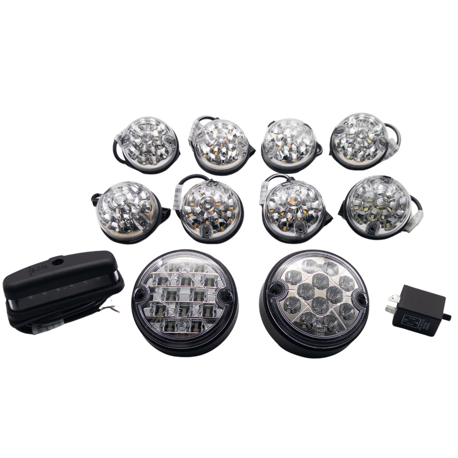 Defender LED Scheinwerfer 12 Teilig KLAR Deluxe Upgrade SET TD4 - TD5