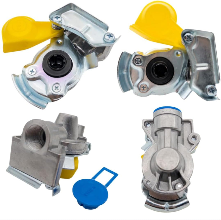 Kupplungskopf M22x1,5 Gelb mit Ventil für Zugmaschine