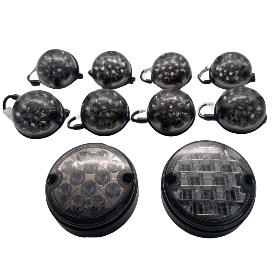 Defender LED Scheinwerfer 12 Teilig Smoked Deluxe Upgrade SET TD4 - TD5