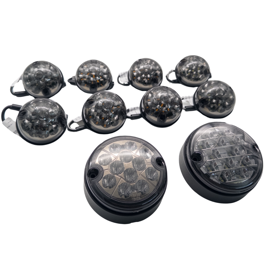 Defender LED Scheinwerfer 12 Teilig Smoked Deluxe Upgrade SET TD4 - TD5