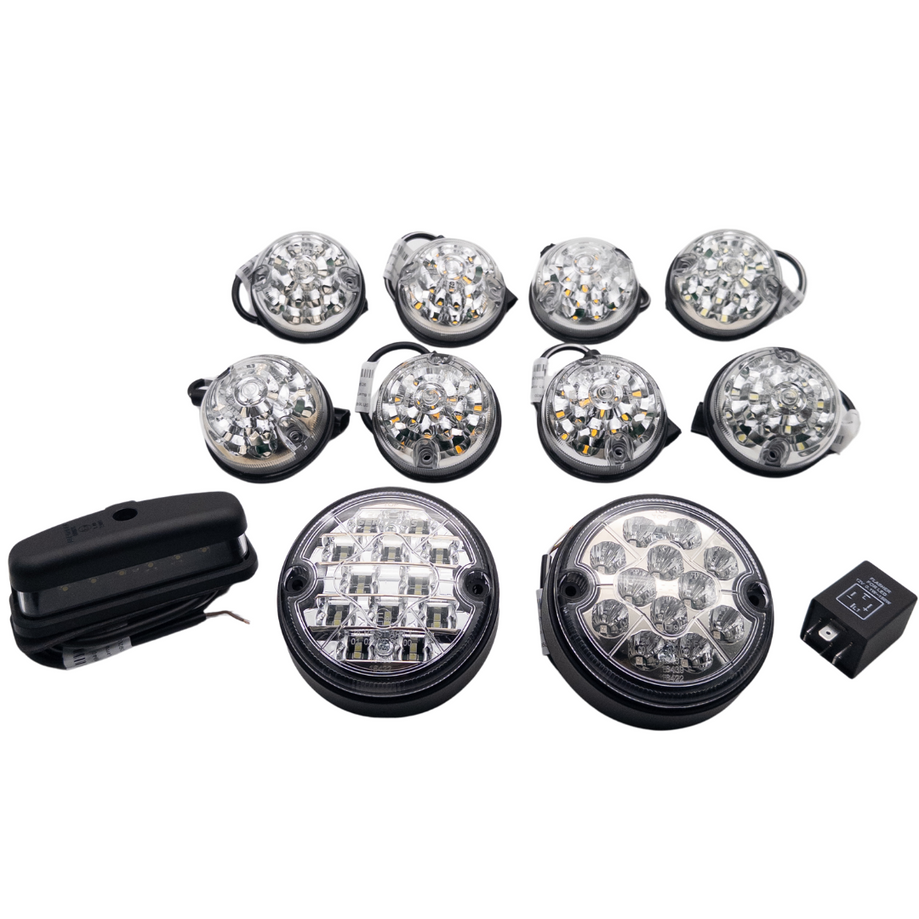 Defender LED Scheinwerfer 12 Teilig KLAR Deluxe Upgrade SET TD4 - TD5