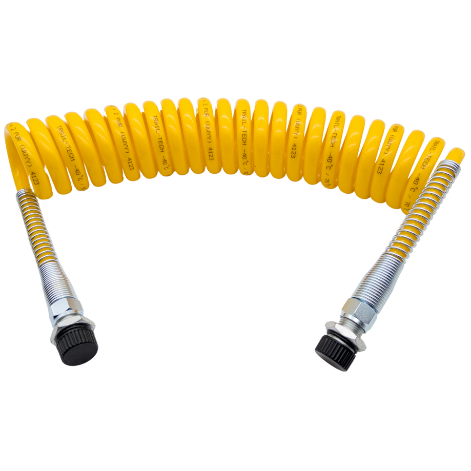 Luftwendel / Wendelschlauch M16 Knickschutz Gelb M16x1,5 4 meter