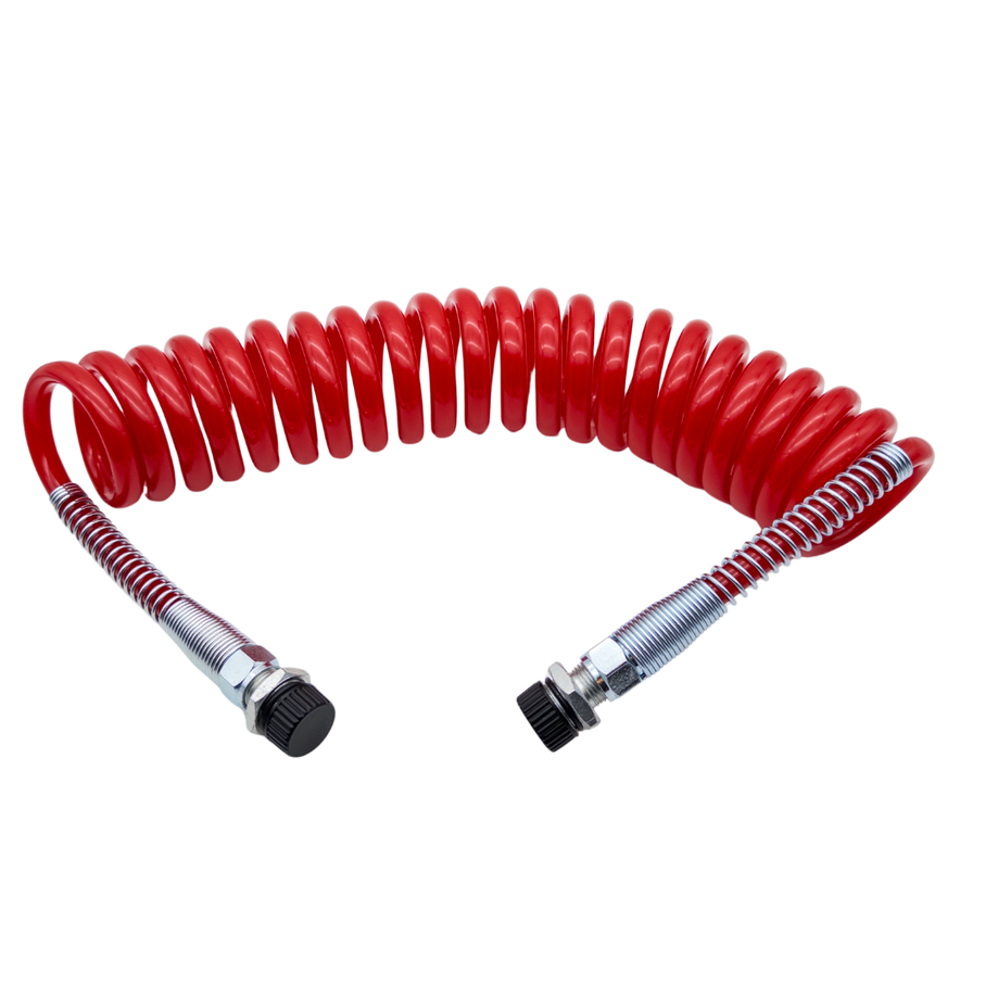 Luftwendel / Wendelschlauch M16 Knickschutz Rot M16x1,5 4 meter