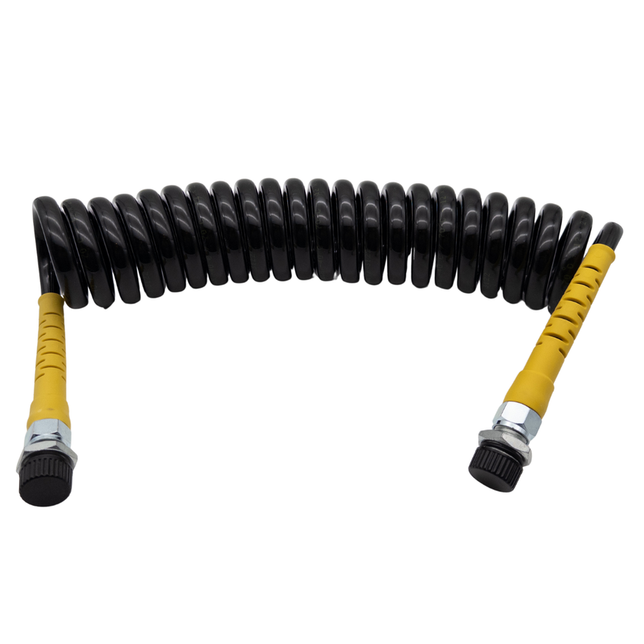 M16 Luftwendel / Wendelschlauch Gelb M16x1,5 Plastikschutz 4 meter