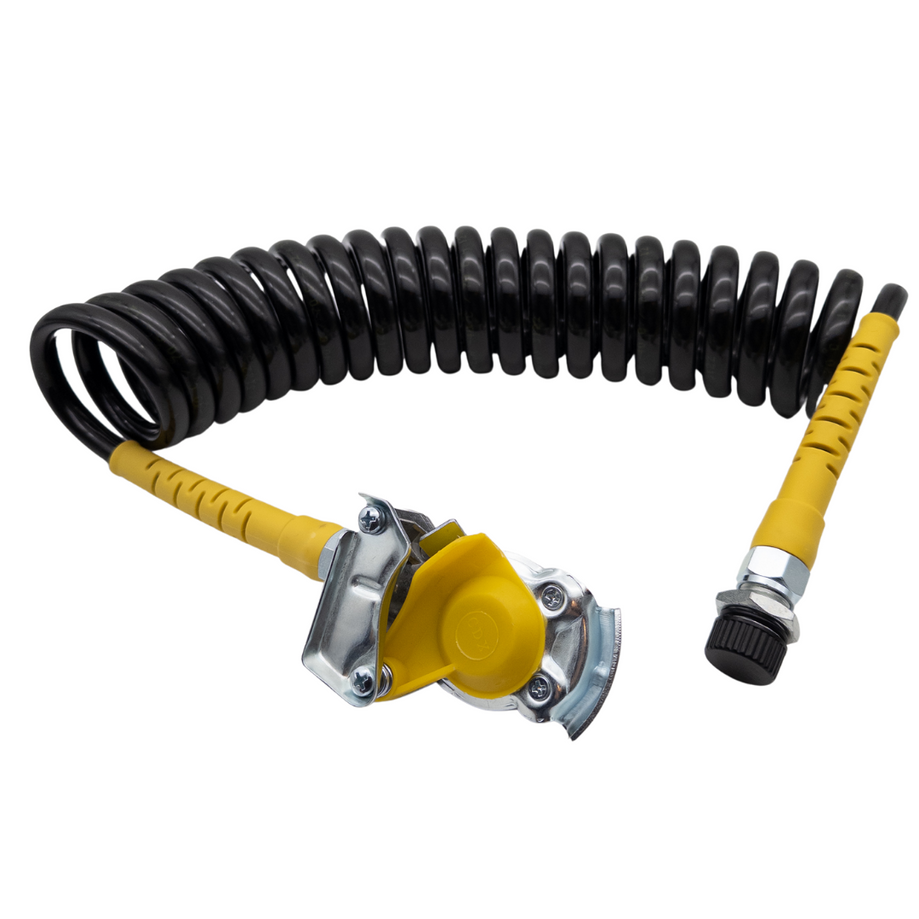 M22 Luftwendel / Wendelschlauch Gelb & Rot mit Plastikschutz- Kupplungskopf Gelb & Rot M22 OHNE Ventil