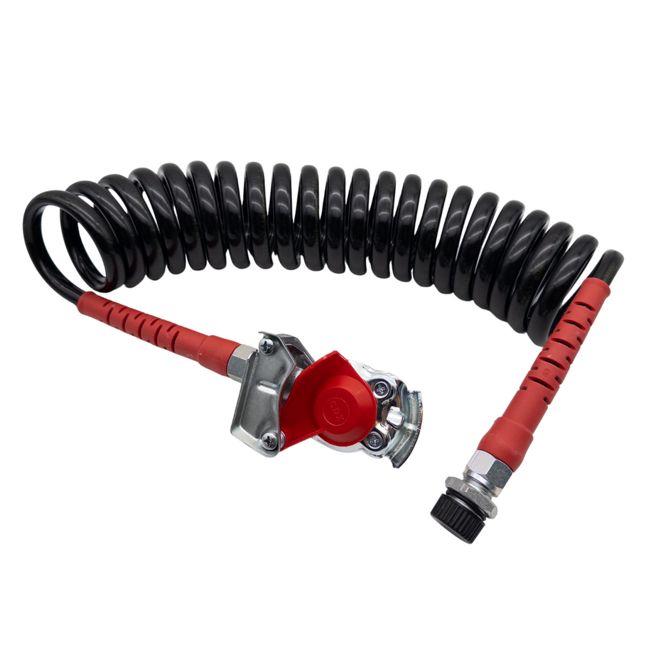 M22 Luftwendel / Wendelschlauch Gelb & Rot mit Plastikschutz- Kupplungskopf Gelb & Rot M22 OHNE Ventil