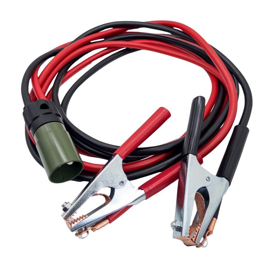 NATO Überbrückungskabel 24V 4 m 35 mm² mit 2-poligem Stecker und Batterieklemmen
