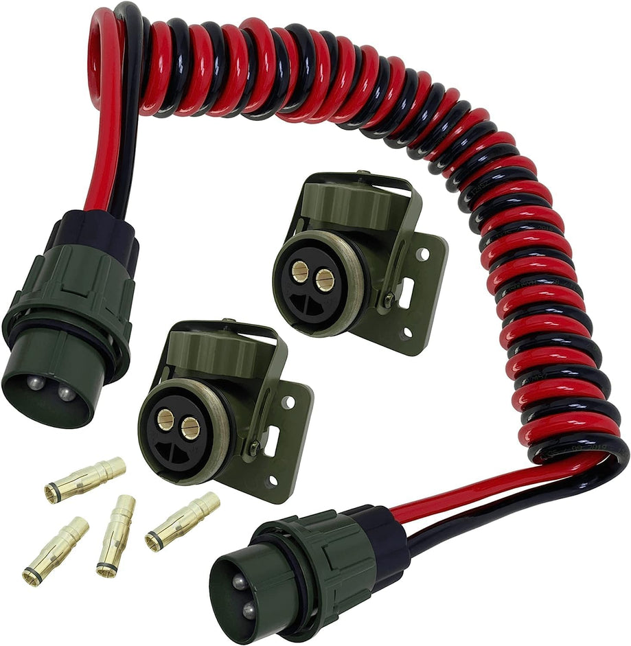 NATO 2 Polig Kabel/ Elektrowendel 35mm2 4 meter- 2.Stk 2 Polige Nato Steckdose SET