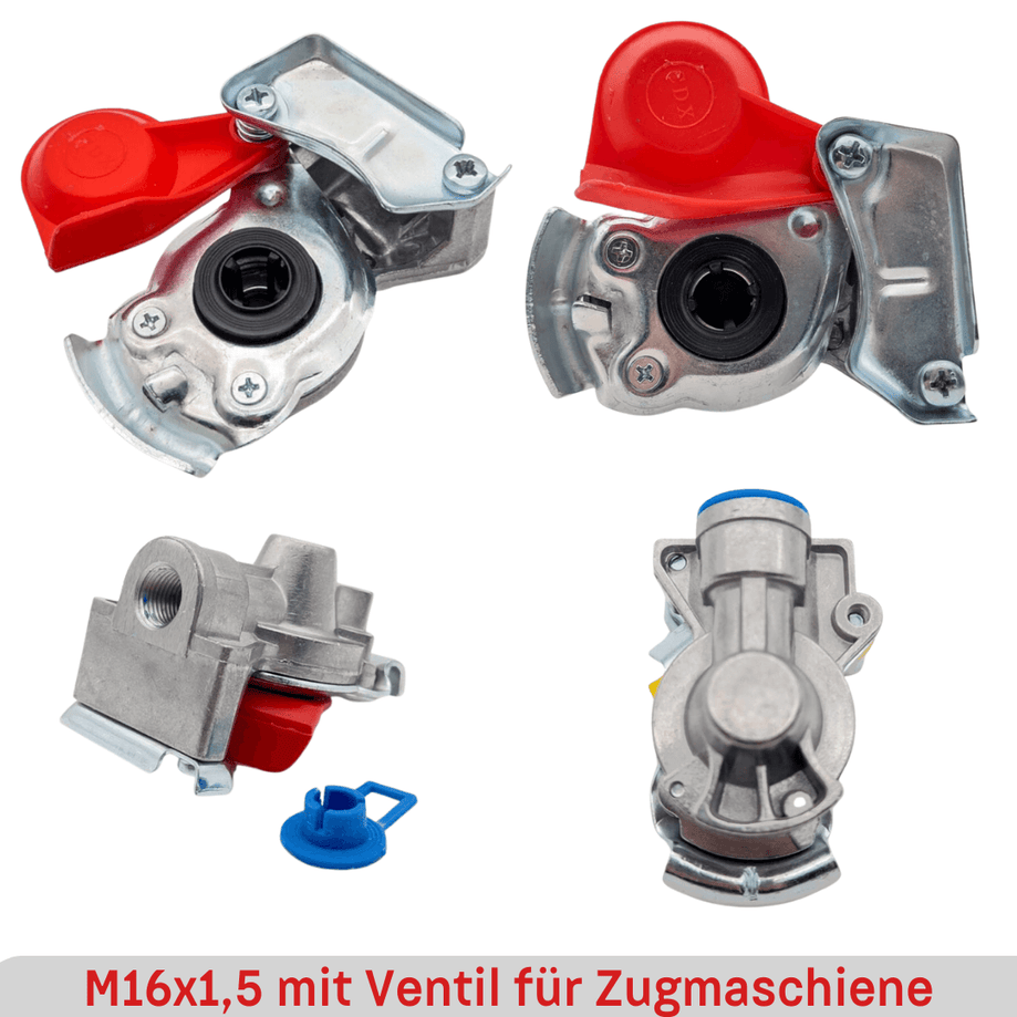M16 Luftwendel / Wendelschlauch Gelb & Rot mit Plastikschutz- Kupplungskopf Gelb & Rot M16 mit Ventil