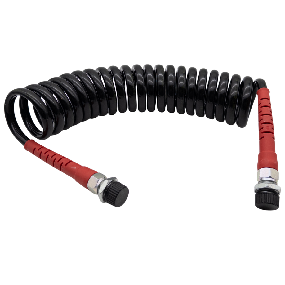 M16 Luftwendel / Wendelschlauch Rot M16x1,5 Plastikschutz 4 meter