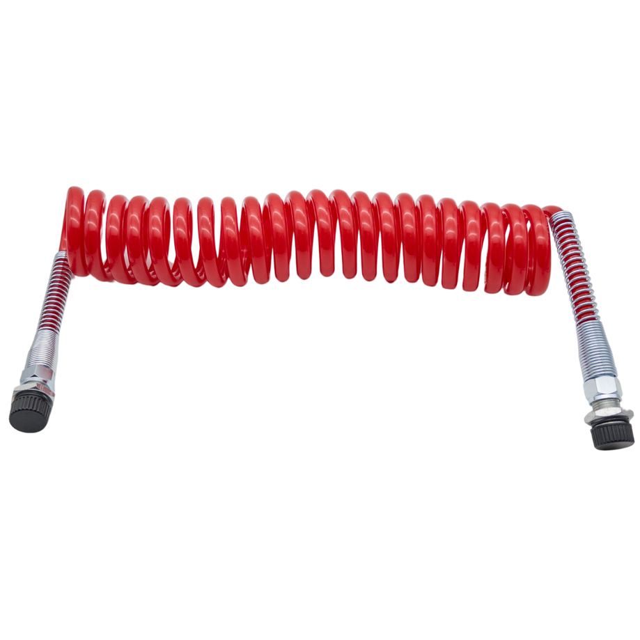 Luftwendel / Wendelschlauch M16 Knickschutz Rot M16x1,5 4 meter