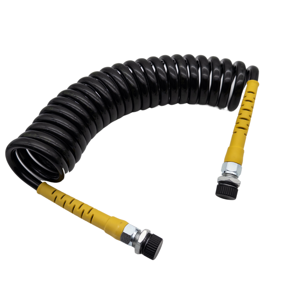 M16 Luftwendel / Wendelschlauch Gelb M16x1,5 Plastikschutz 4 meter