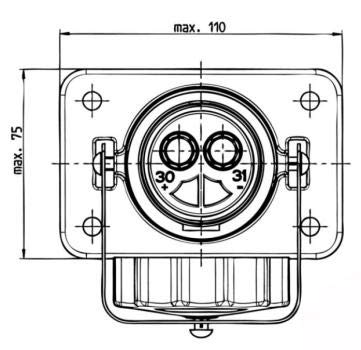 NATO Steckdose 35mm² 12/24V 2 Polig passend für Kabel mit Kontaktstiften