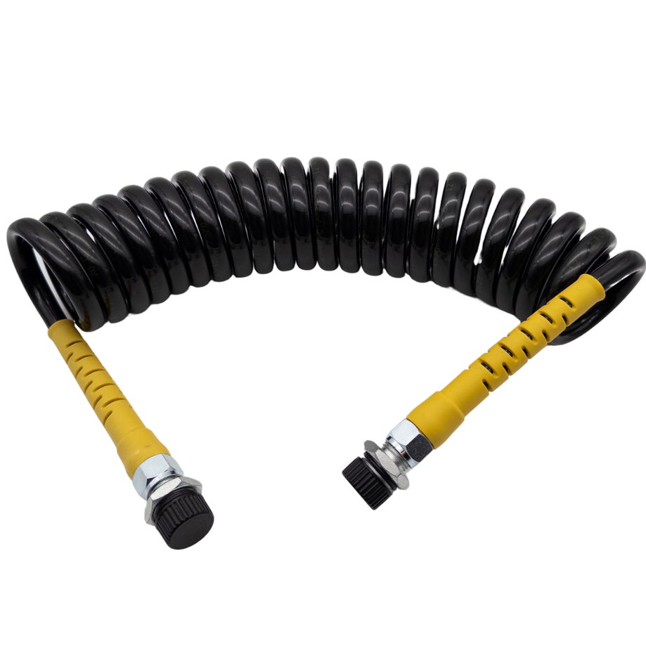 M16 Luftwendel / Wendelschlauch Gelb M16x1,5 Plastikschutz 4 meter