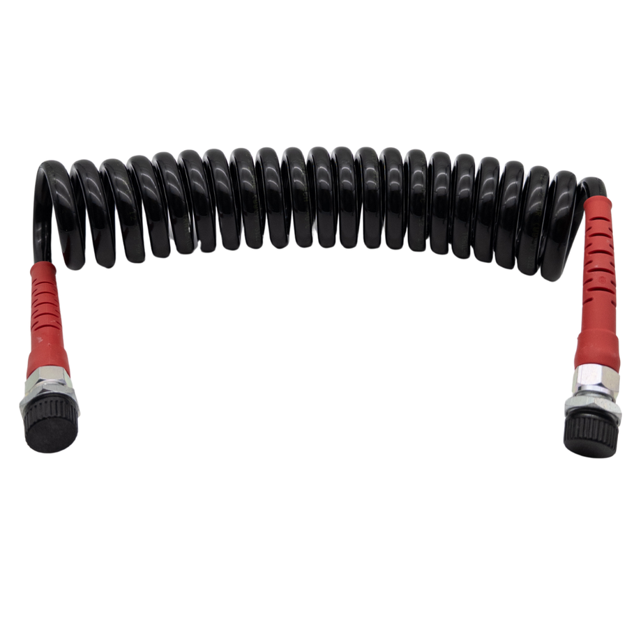 M16 Luftwendel / Wendelschlauch Rot M16x1,5 Plastikschutz 4 meter