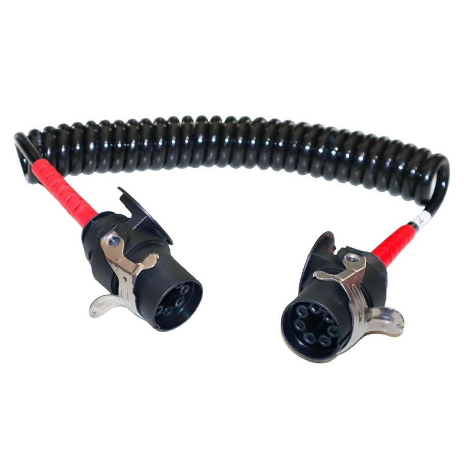 7 Polig 24V-ADR Spiral Kabel ABS/EBS Elektrowendel 4M - 2 Stück 7 Polige Steckdose SET