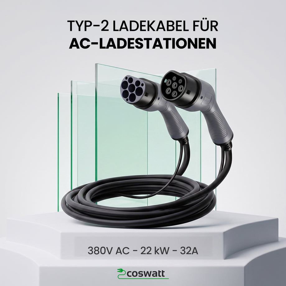 Typ 2 Ladekabel 22 kW – 32 A – 5 m – 3-phasig