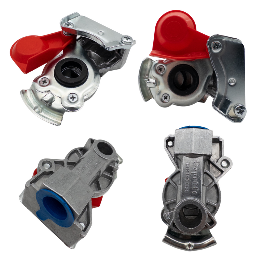 M22 Luftwendel / Wendelschlauch Gelb & Rot mit Plastikschutz- Kupplungskopf Gelb & Rot M22 OHNE Ventil