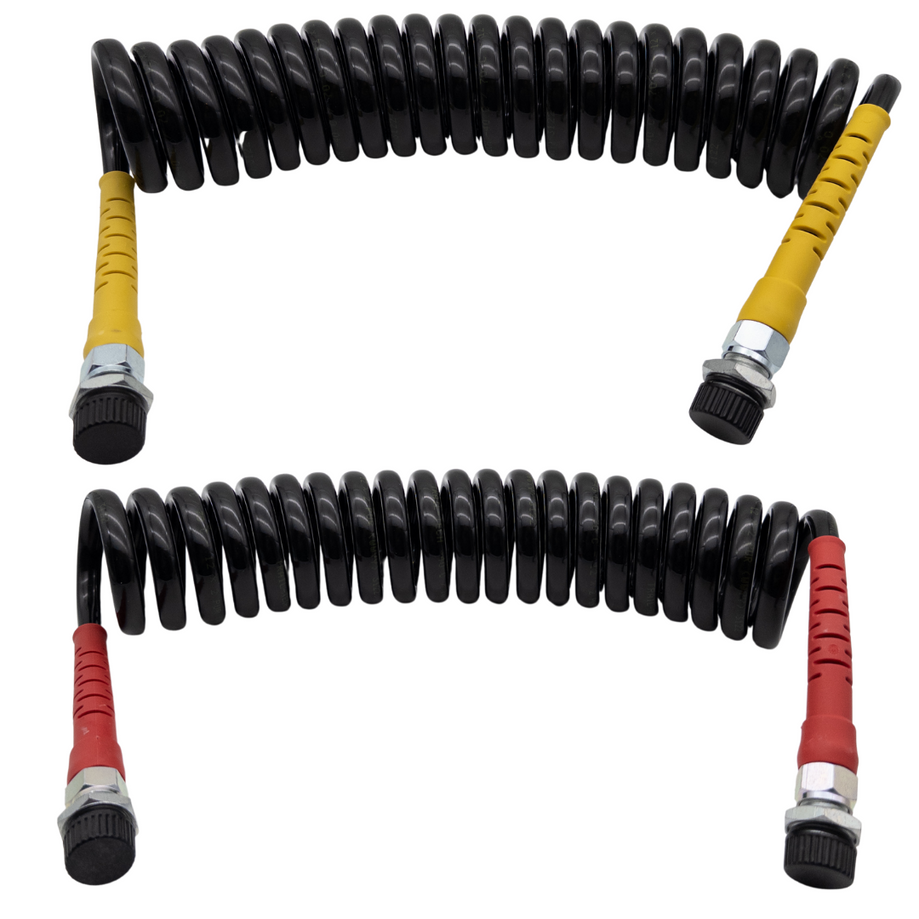 M22 Luftwendel / Wendelschlauch Rot & Gelb SET M22x1,5 mit Plastikschutz