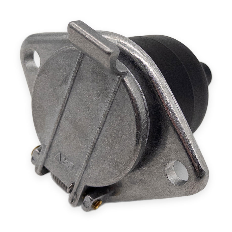 Anhängersteckdose 24 V, 7-polig, ISO 1185 Typ N – Aluminium, mit Schraubkontakten