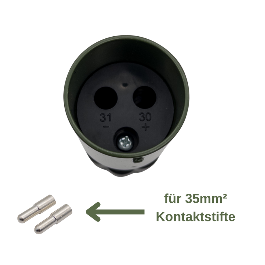 NATO Stecker 2 Polig 135A 12/24V passend für Kabel bis 35mm² mit Kontaktstiften