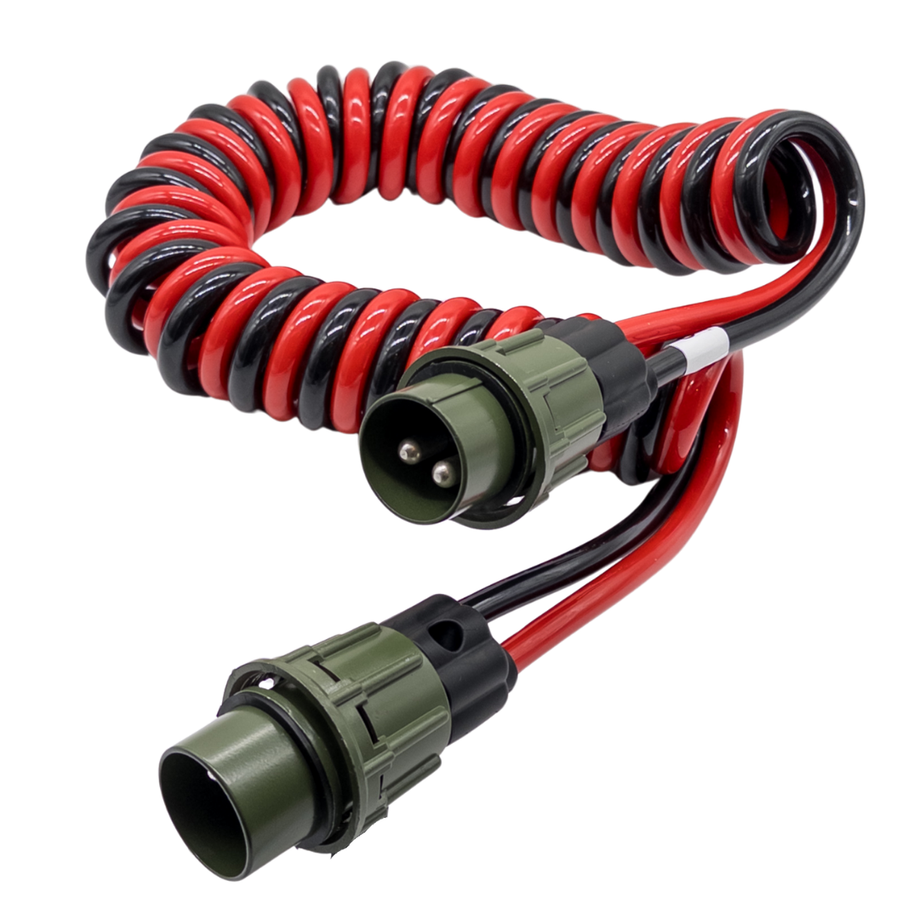 NATO 2 Polig Kabel/ Elektrowendel 35mm2 4 meter- 2.Stk 2 Polige Nato Steckdose Ink. Nato Gummidichuntg SET