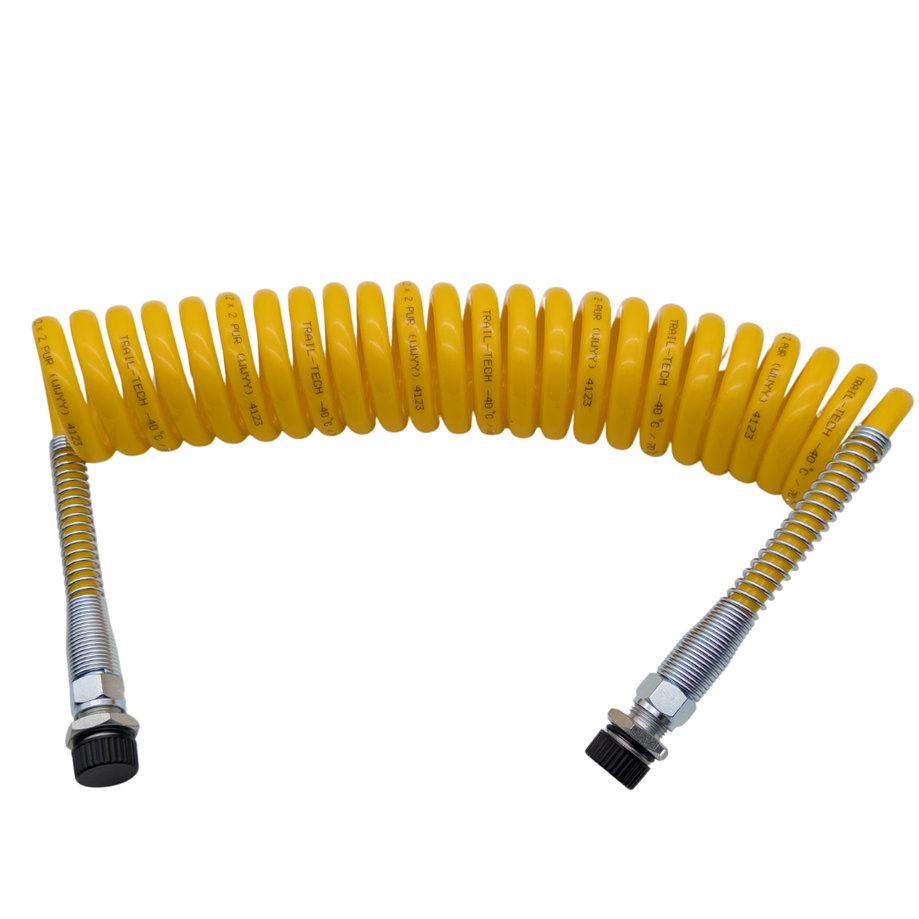 Luftwendel / Wendelschlauch M16 Knickschutz Gelb M16x1,5 4 meter